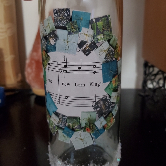 🦃 HAND CRAFTED Decoupage collage Christmas lights decor - Picture 5 of 7